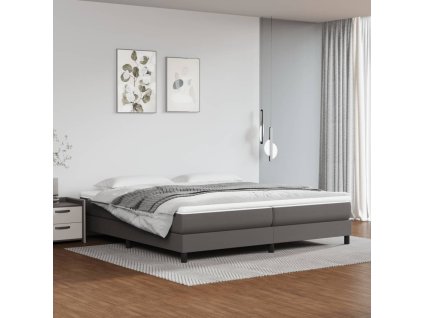 vidaXL Rám na boxspring posteľ, sivý 200x200 cm, umelá koža