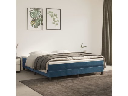 vidaXL Posteľný rám na boxspring tmavomodrý 180x200 cm zamat
