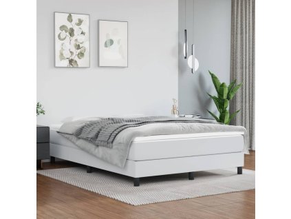 vidaXL Rám na boxspring posteľ, biely 140x190 cm, umelá koža