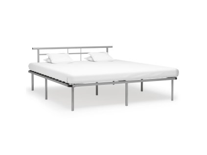 vidaXL Posteľný rám, sivý, kov 200x200 cm