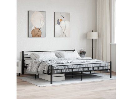 vidaXL Posteľný rám, čierny, oceľ 200x200 cm