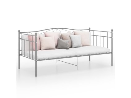 vidaXL Rám rozkladacej pohovky sivý kovový 90x200 cm