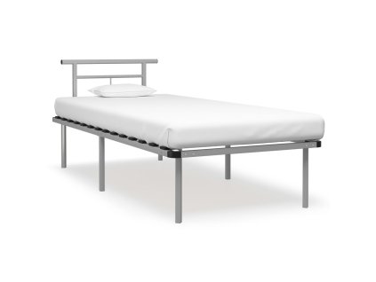 vidaXL Posteľný rám, sivý, kov 90x200 cm