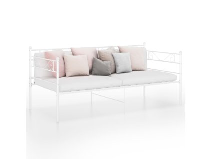 vidaXL Rám rozkladacej pohovky biely kovový 90x200 cm