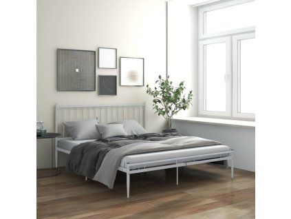 vidaXL Posteľný rám biely kov 180x200 cm