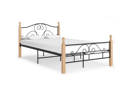 vidaXL Posteľný rám, čierny, kov 120x200 cm