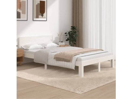 vidaXL Posteľný rám biely borovicový masív 120x200 cm