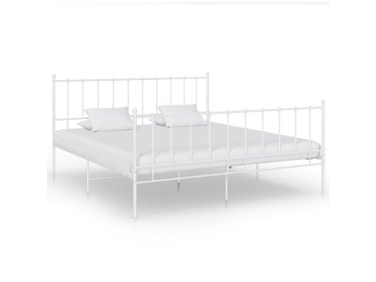 vidaXL Posteľný rám biely kov 140x200 cm