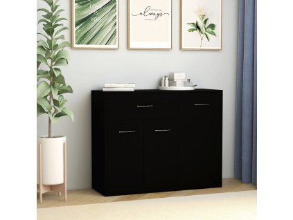 vidaXL Komoda, čierna 88x30x70 cm, kompozitné drevo