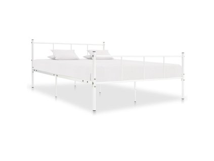 vidaXL Posteľný rám biely 120x200 cm kovový