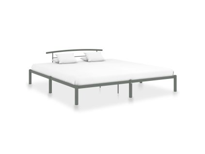 vidaXL Posteľný rám, sivý, kov 200x200 cm