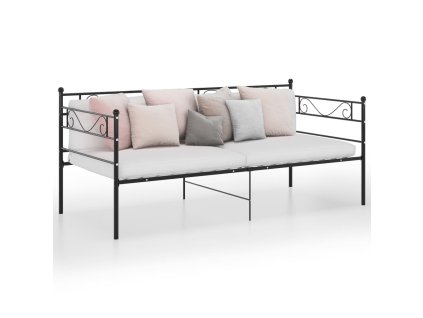 vidaXL Rám rozkladacej pohovky čierny kovový 90x200 cm