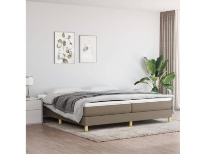 vidaXL Rám na boxspring posteľ sivohnedý 200x200 cm látka