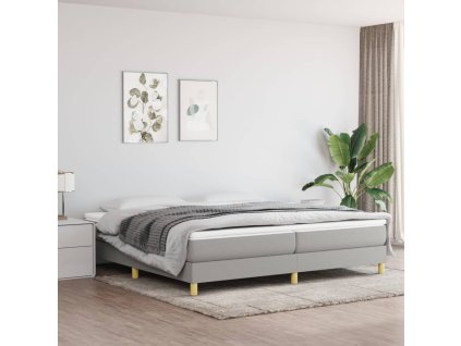 vidaXL Posteľný rám na boxspring bledosivý 200x200 cm látka