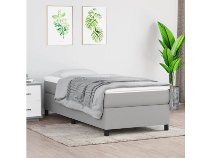 vidaXL Rám na boxspring posteľ bledosivý 100x200 cm látka