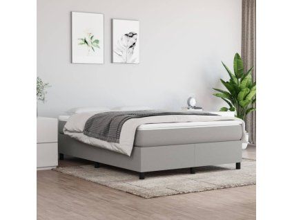 vidaXL Posteľný rám na boxspring bledosivý 140x190 cm látka