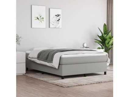 vidaXL Posteľný rám na boxspring bledosivý 140x200 cm látka