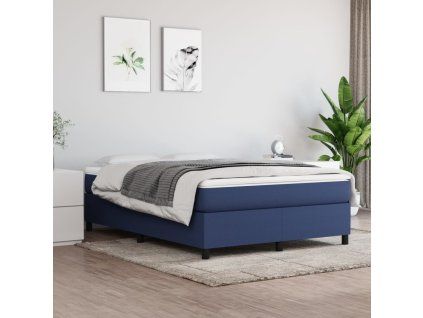 vidaXL Rám na boxspring posteľ modrý 140x200 cm látka