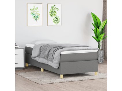 vidaXL Rám na boxspring posteľ tmavosivý 90x200 cm látka
