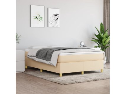vidaXL Rám na boxspring posteľ krémový 140x200 cm látka