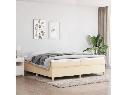 vidaXL Rám na boxspring posteľ krémový 200x200 cm látka