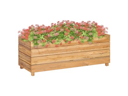 vidaXL Vyvýšený záhon 100x40x38 cm, recyklované tíkové drevo a oceľ