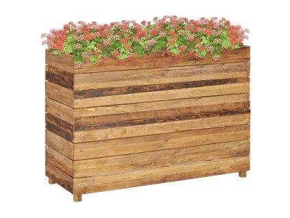 vidaXL Vyvýšený záhon 100x40x72 cm, recyklované tíkové drevo a oceľ