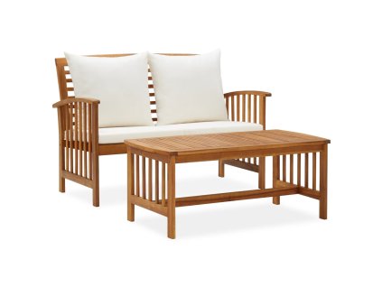 vidaXL 2-dielna záhradná sedacia súprava s podložkami akáciový masív