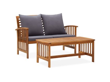 vidaXL 2-dielna záhradná sedacia súprava s podložkami akáciový masív