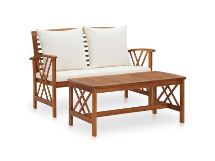 vidaXL 2-dielna záhradná sedacia súprava s podložkami akáciový masív