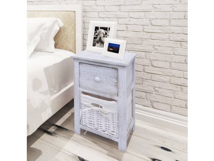 vidaXL Nočné stolíky 2 ks, drevené, biele