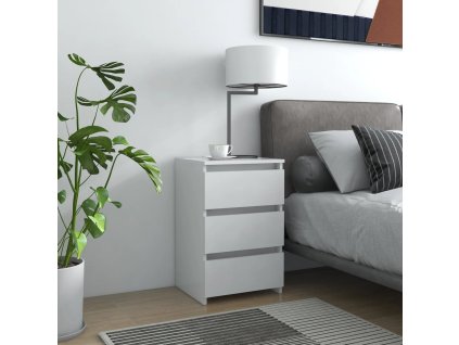 vidaXL Nočné stolíky 2 ks, biele 40x35x62,5 cm, kompozitné drevo