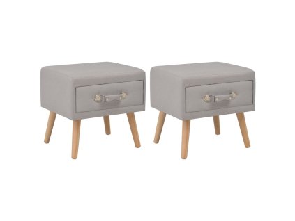 vidaXL Nočné stolíky 2 ks sivé 40x35x40 cm látkové