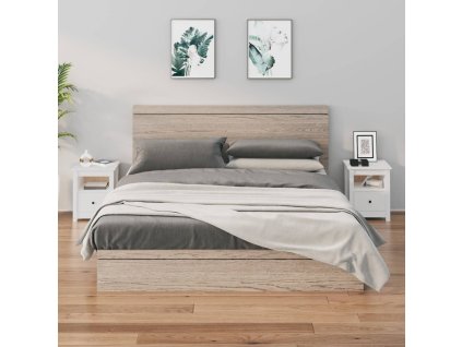 vidaXL Nočné stolíky 2 ks biele 40x35x49 cm masívne borovicové drevo