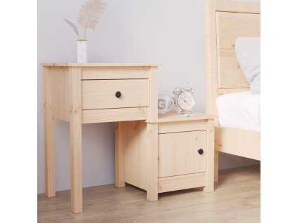 vidaXL Nočný stolík 79,5x38x65,5 cm masívne borovicové drevo