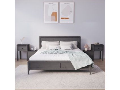 vidaXL Nočné stolíky 2 ks sivé 79,5x38x65,5 cm masívna borovica