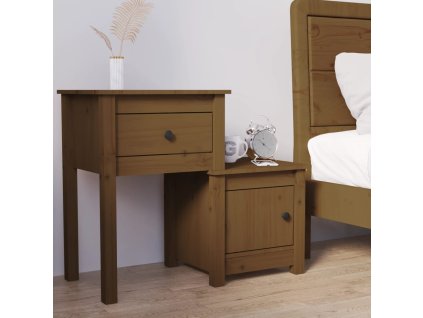 vidaXL Nočný stolík medovohnedý 79,5x38x65,5 cm masívna borovica