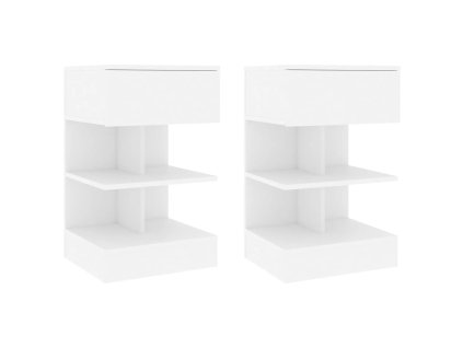 vidaXL Nočné stolíky 2 ks biele 40x35x65 cm drevotrieska