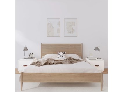 vidaXL Nočné stolíky 2 ks biele 40x34x35 cm masívne borovicové drevo