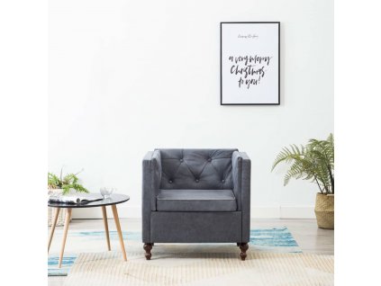 vidaXL Kreslo, sivé, látka