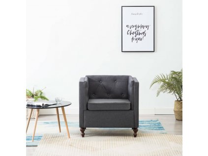 vidaXL Kreslo, tmavosivé, látka