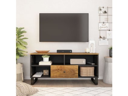 vidaXL TV skrinka 100x33x46 cm masívny mangovník a spracované drevo