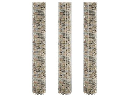 vidaXL Kruhové gabiónové vyvýšené záhony 3ks zinkovaná oceľ Ø30x200 cm