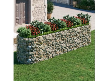 vidaXL Gabiónový vyvýšený záhon pozinkované železo 400x100x100 cm