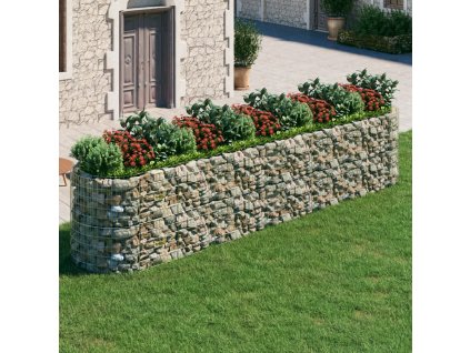 vidaXL Gabiónový vyvýšený záhon pozinkované železo 500x100x100 cm
