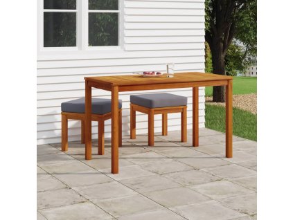 vidaXL 3-dielna záhradná jedálenská súprava s vankúšmi masívna akácia