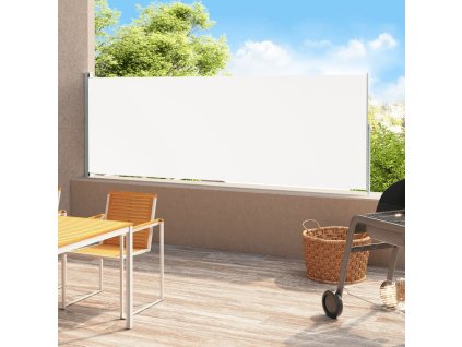 vidaXL Zaťahovacia bočná markíza na terasu 200x500 cm krémová