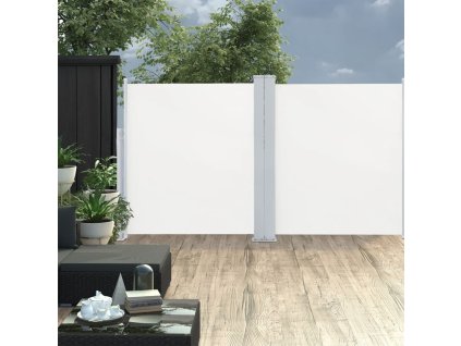 vidaXL Zaťahovacia bočná markíza, krémová 140x600 cm