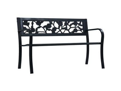 vidaXL Záhradná lavička čierna 125 cm oceľová