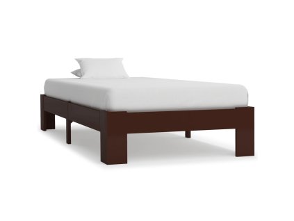 vidaXL Posteľný rám, tmavohnedý, borovicový masív 90x200 cm